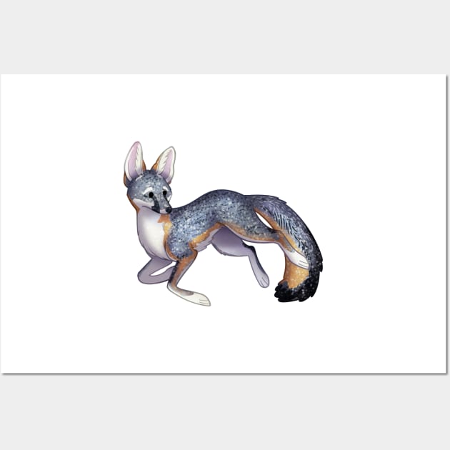 Cozy Gray Fox Wall Art by Phoenix Baldwin